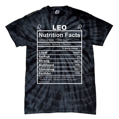 Horoscope Zodiac Sign Astrology Nutrition Facts Leo Tie-Dye T-Shirt