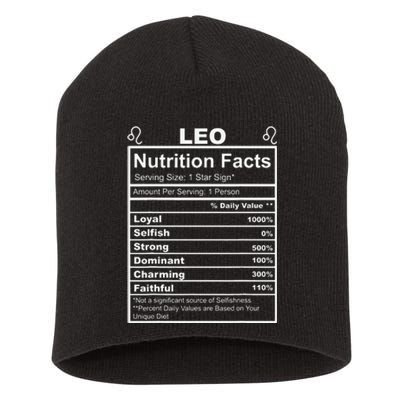 Horoscope Zodiac Sign Astrology Nutrition Facts Leo Short Acrylic Beanie