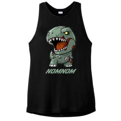 Halloween Zombie Trex NomNom Ladies PosiCharge Tri-Blend Wicking Tank