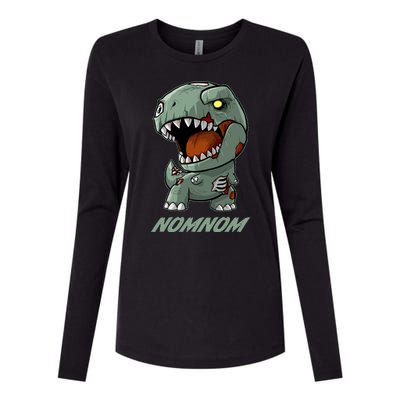 Halloween Zombie Trex NomNom Womens Cotton Relaxed Long Sleeve T-Shirt