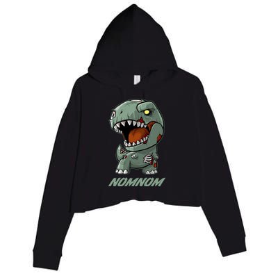 Halloween Zombie Trex NomNom Crop Fleece Hoodie