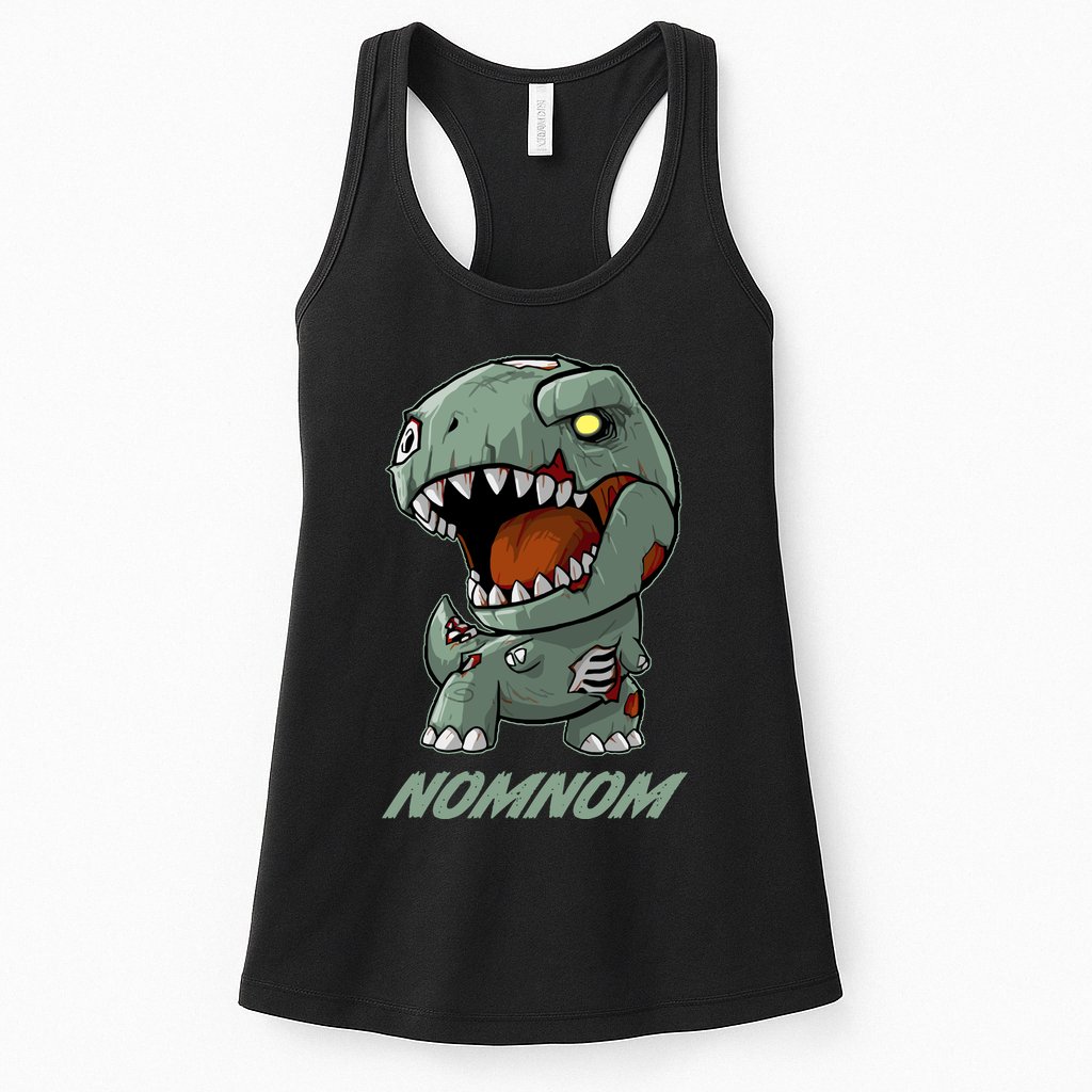 Halloween Zombie Trex NomNom Womens Tank Top