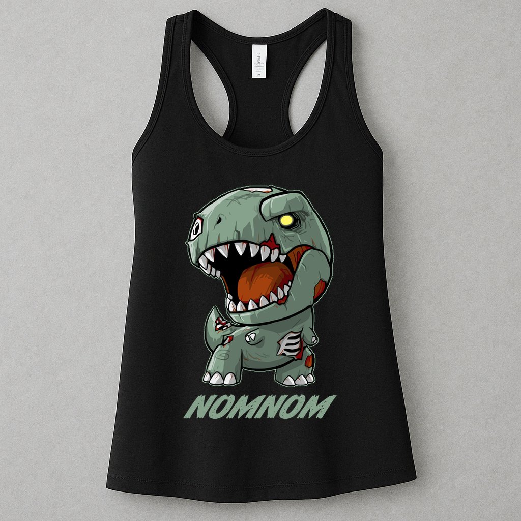 Halloween Zombie Trex NomNom Womens Tank Top