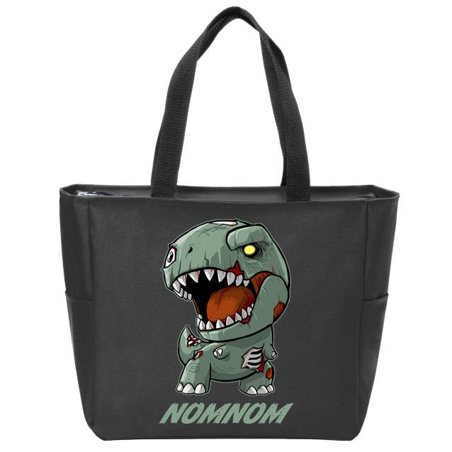 Halloween Zombie Trex NomNom Zip Tote Bag