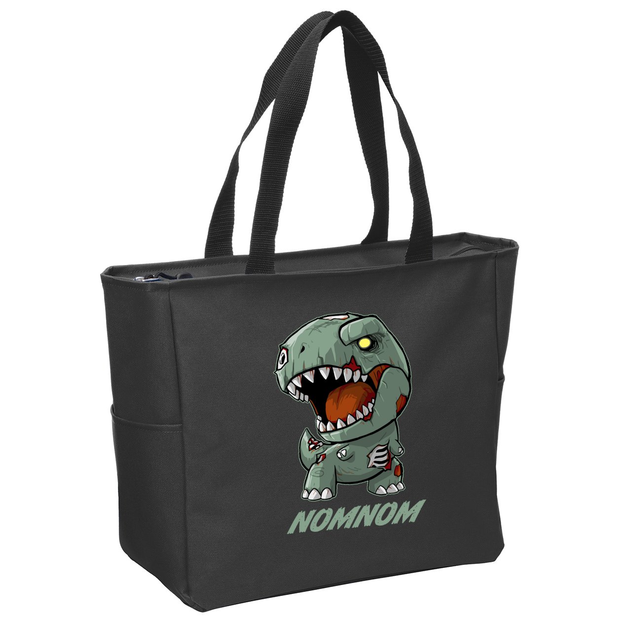 Halloween Zombie Trex NomNom Zip Tote Bag