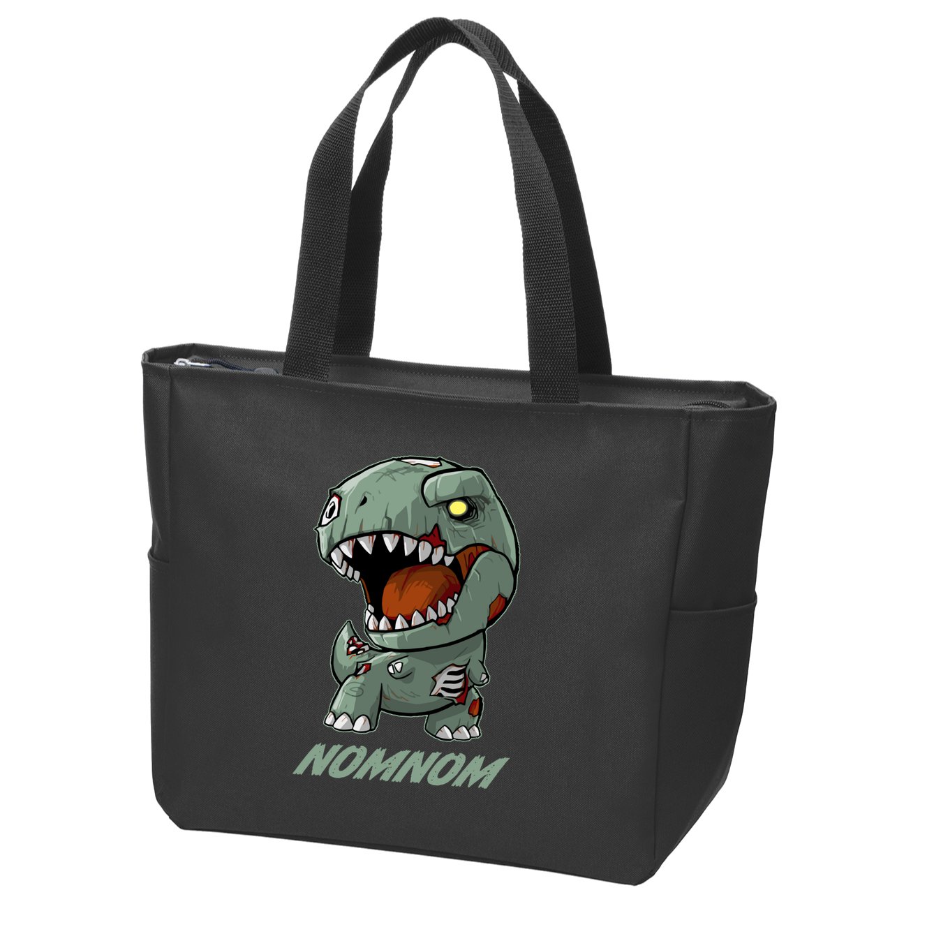 Halloween Zombie Trex NomNom Zip Tote Bag
