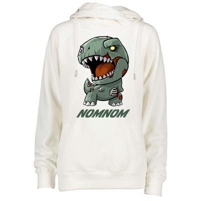 Halloween Zombie Trex NomNom Womens Funnel Neck Pullover Hood