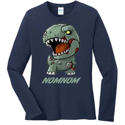 Halloween Zombie Trex NomNom Ladies Long Sleeve Shirt