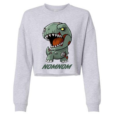 Halloween Zombie Trex NomNom Cropped Pullover Crew