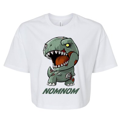 Halloween Zombie Trex NomNom Bella+Canvas Jersey Crop Tee