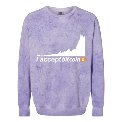 I Accept Bitcoin Crypto Currency Colorblast Crewneck Sweatshirt