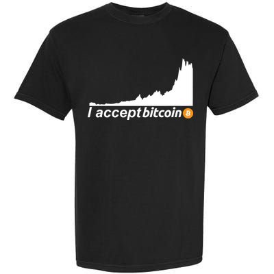 I Accept Bitcoin Crypto Currency Garment-Dyed Heavyweight T-Shirt