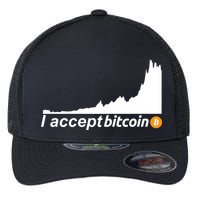 I Accept Bitcoin Crypto Currency Flexfit Unipanel Trucker Cap