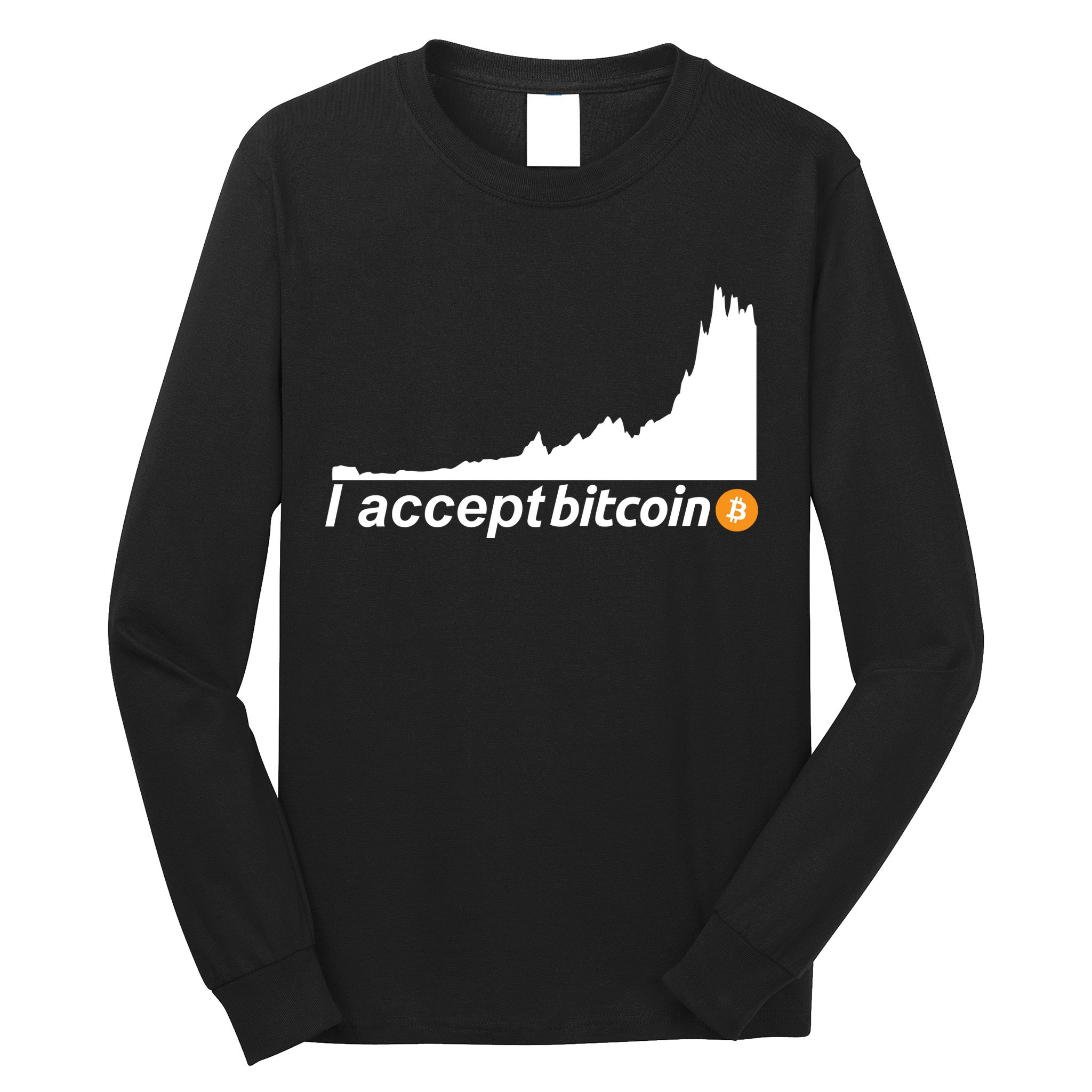 I Accept Bitcoin Crypto Currency Long Sleeve Shirt