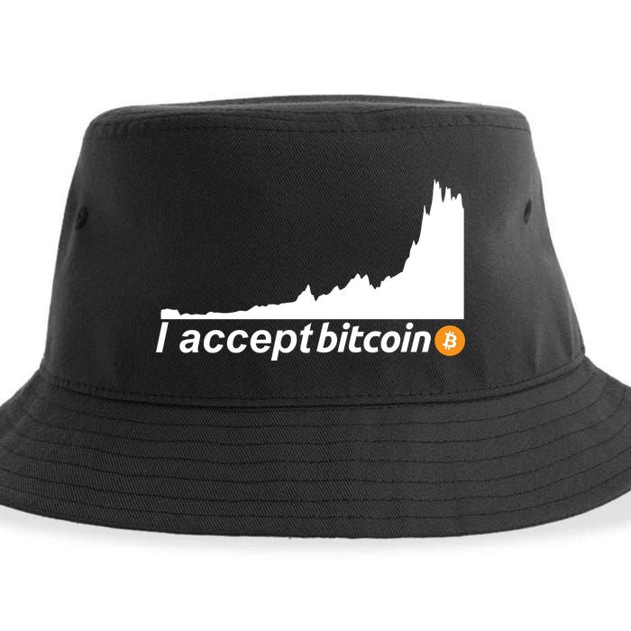 I Accept Bitcoin Crypto Currency Sustainable Bucket Hat