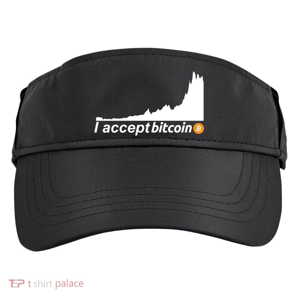 I Accept Bitcoin Crypto Currency Adult Drive Performance Visor