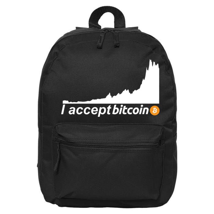 I Accept Bitcoin Crypto Currency 16 in Basic Backpack