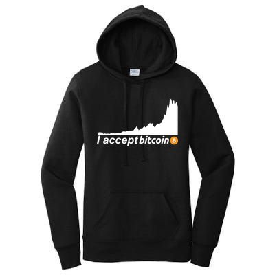 I Accept Bitcoin Crypto Currency Women's Pullover Hoodie