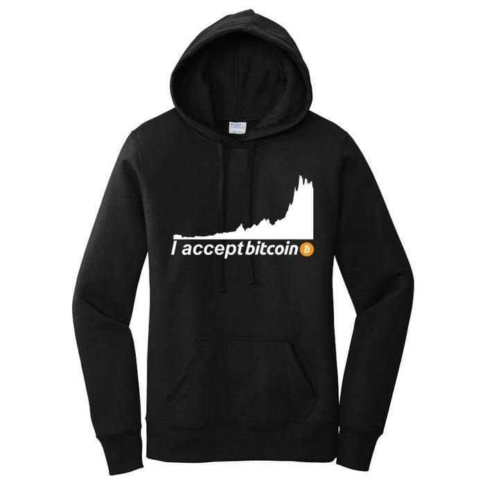 I Accept Bitcoin Crypto Currency Women's Pullover Hoodie