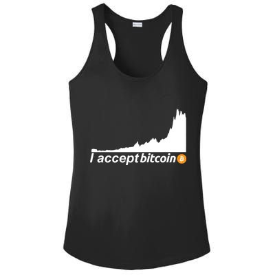 I Accept Bitcoin Crypto Currency Ladies PosiCharge Competitor Racerback Tank