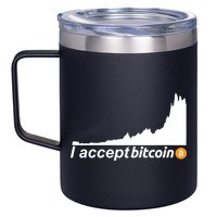 I Accept Bitcoin Crypto Currency 12oz Stainless Steel Coffee Mug
