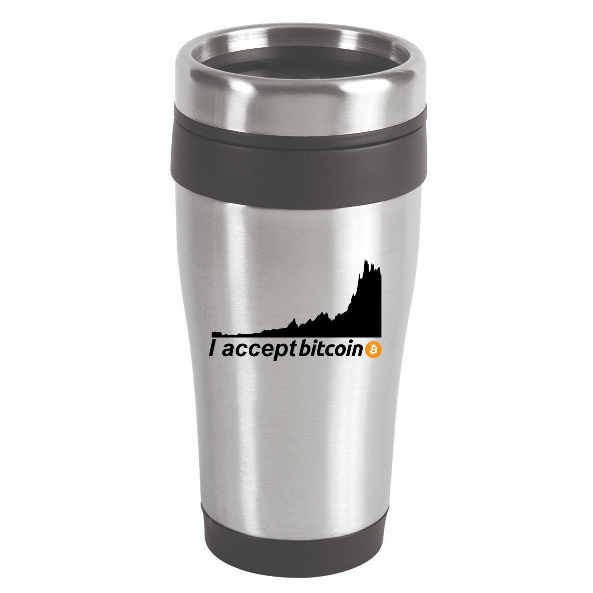 I Accept Bitcoin Crypto Currency 16oz Travel Tumbler