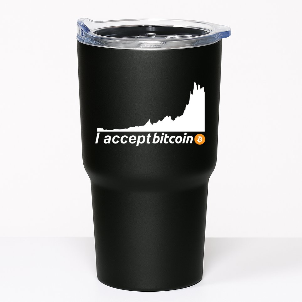 I Accept Bitcoin Crypto Currency Tumbler