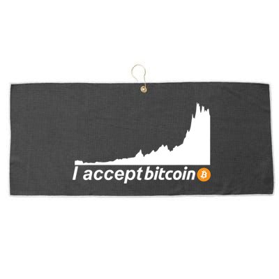 I Accept Bitcoin Crypto Currency Large Microfiber Waffle Golf Towel