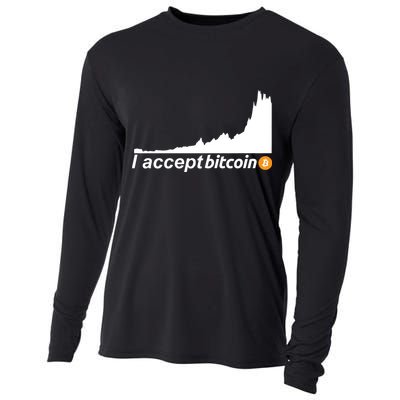 I Accept Bitcoin Crypto Currency Cooling Performance Long Sleeve Crew