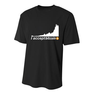 I Accept Bitcoin Crypto Currency Youth Performance Sprint T-Shirt