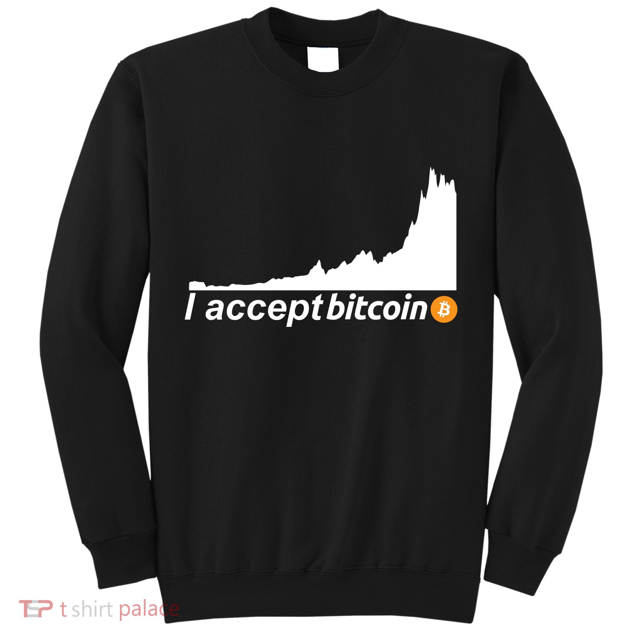 I Accept Bitcoin Crypto Currency Tall Sweatshirt