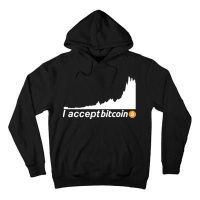 I Accept Bitcoin Crypto Currency Tall Hoodie
