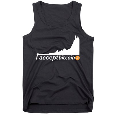 I Accept Bitcoin Crypto Currency Tank Top