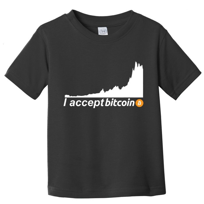 I Accept Bitcoin Crypto Currency Toddler T-Shirt