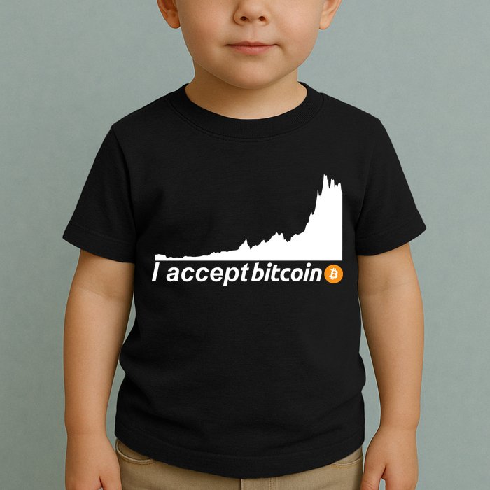 I Accept Bitcoin Crypto Currency Toddler T-Shirt
