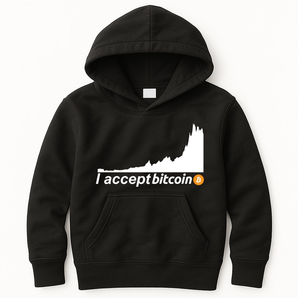 I Accept Bitcoin Crypto Currency Kids Hoodie