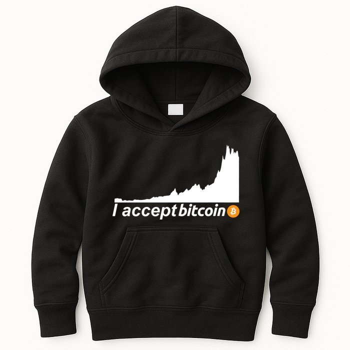 I Accept Bitcoin Crypto Currency Kids Hoodie