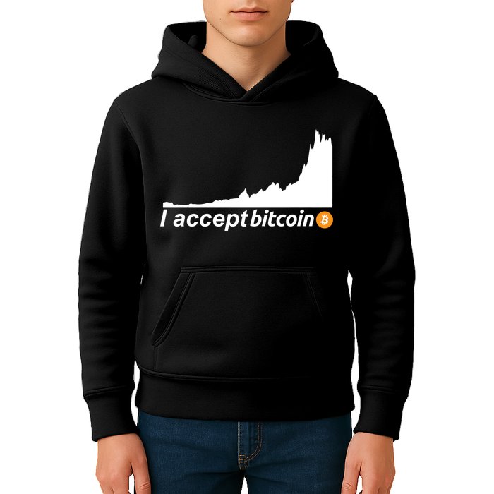 I Accept Bitcoin Crypto Currency Kids Hoodie