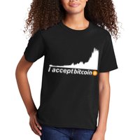 I Accept Bitcoin Crypto Currency Kids T-Shirt