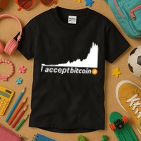 I Accept Bitcoin Crypto Currency Kids T-Shirt