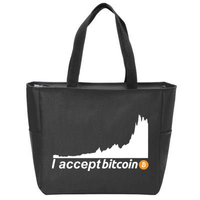 I Accept Bitcoin Crypto Currency Zip Tote Bag