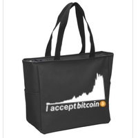 I Accept Bitcoin Crypto Currency Zip Tote Bag