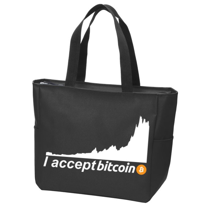 I Accept Bitcoin Crypto Currency Zip Tote Bag