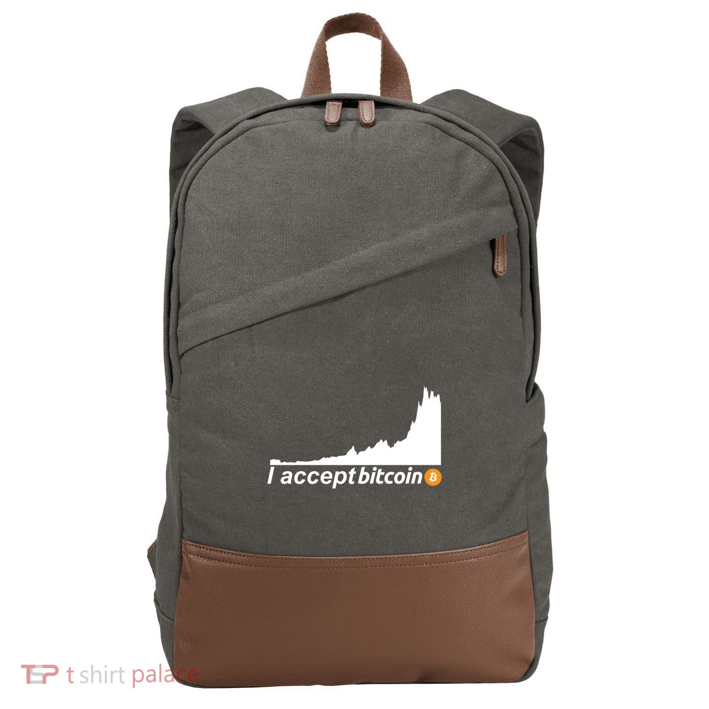 I Accept Bitcoin Crypto Currency Cotton Canvas Backpack