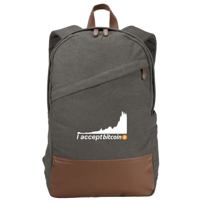 I Accept Bitcoin Crypto Currency Cotton Canvas Backpack