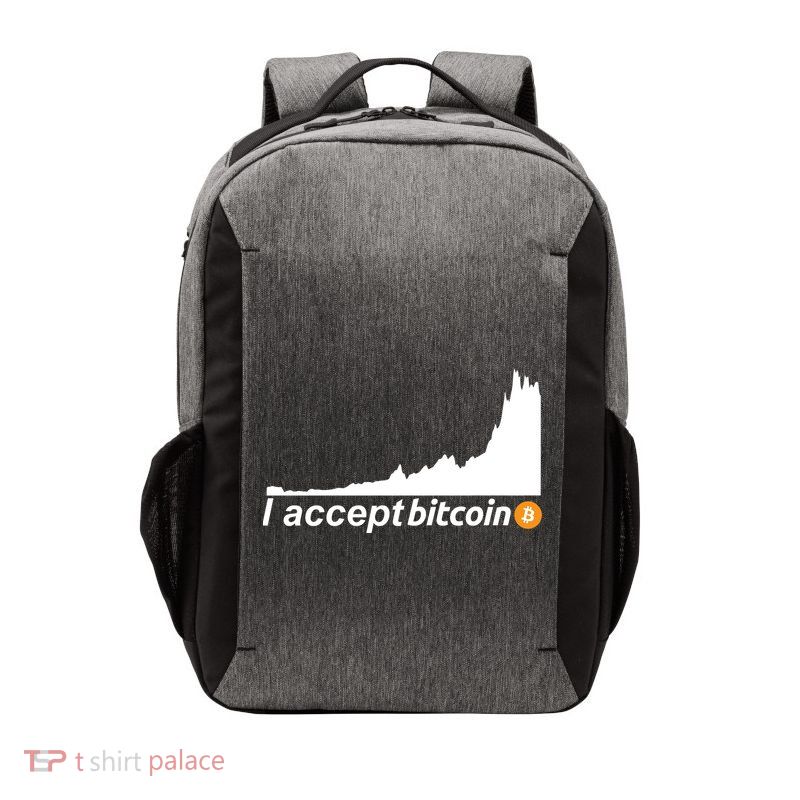 I Accept Bitcoin Crypto Currency Vector Backpack