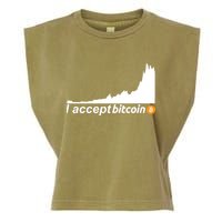 I Accept Bitcoin Crypto Currency Garment-Dyed Women's Muscle Tee
