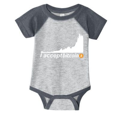 I Accept Bitcoin Crypto Currency Infant Baby Jersey Bodysuit