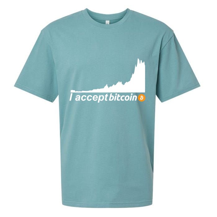 I Accept Bitcoin Crypto Currency Sueded Cloud Jersey T-Shirt