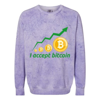 I Accept Bitcoin Graph Logo Colorblast Crewneck Sweatshirt